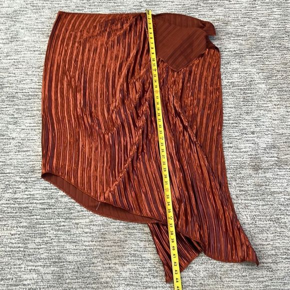 NWT ❤️GUAPA ❤️GORGEOUS❤️ANTHROPOLOGY ❤️One-Shoulder Midi Dress 14P Copper - Picture 12 of 14